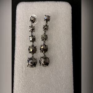 Black cascade stud earrings